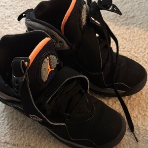 Kids Black and Orange High-Top Sneakers